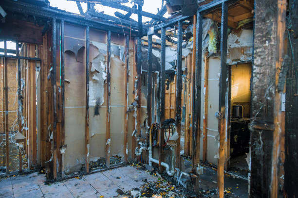 Professional Fire Damage Restoration technician working in Hopewell, NJ